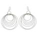 Seven Orbits,'Modern Sterling Silver Dangle Earrings'