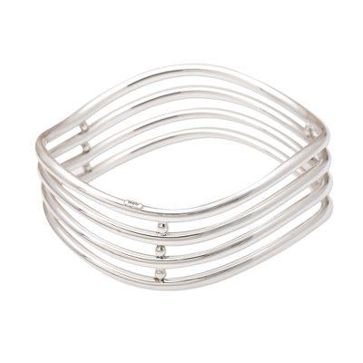 Water Waves,'Hand Made Sterling Silver Bangle Bracelet'