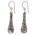 Misty Spirals,'925 Sterling Silver and Prasiolite Dangle Earrings from Bali'