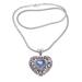 'Heart-Shaped Multi-Gemstone Pendant Necklace from Bali'