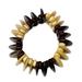 'Coconut Shell and Wood Beaded Stretch Bracelet from Ghana'