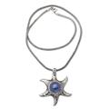 Charming Starfish,'Silver Starfish Pendant Necklace with Cultured Mabe Pearl'