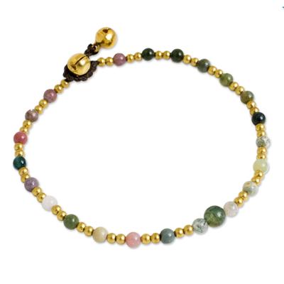 Agate anklet, 'Cheerful Walk'