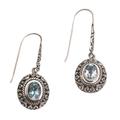 Bright Wonder,'Handcrafted Blue Topaz and Sterling Silver Dangle Earrings'