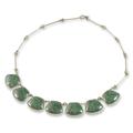 'Maya Legends in Light Green' - Handcrafted Sterling Silver Jade Necklace