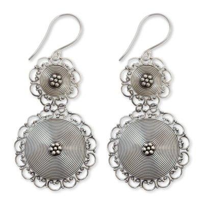 Sterling silver dangle earrings, 'Florid Suns'