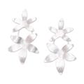 Snow Blooms,'Sterling Silver Drop Earrings with Floral Motif'