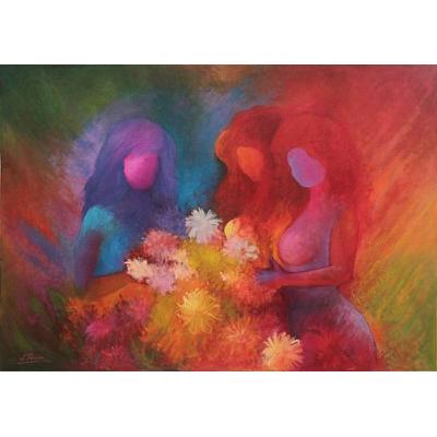 'Tropical Garden' - People and Portraits Expressionist Painting