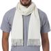 Men's 100% alpaca scarf, 'Frothy White'