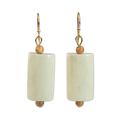 Hand Crafted Cow Bone Dangle Earrings from West Africa 'Glowing Path'