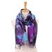 Amethyst Sky,'Thai Tie-Dyed Blue and Purple Cotton Scarf'