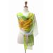 Banana Bunch,'Hand-Painted Silk Chiffon Banana-Themed Shawl'