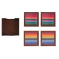 Andean Muse,'Glass and Wood Coasters with Woven Accent (Set of 4)'