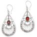 Divine Tears,'Garnet and Sterling Silver Dangle Earrings from Bali'