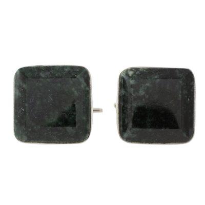 Jade cufflinks, 'Maya Minimalist'