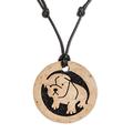 Bulldog,'Coconut Shell and Lava Stone Bulldog Pendant Necklace'