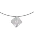 'Cultured Pearl Diamond-Shaped Pendant Necklace from Peru'