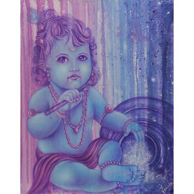 'Kanhaiya Krishna' Original Portrait of Krishna as a Baby