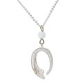 Lunar Movement,'Sterling Silver Filigree and Moonstone Pendant Necklace'