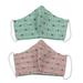 Diamond Day,'1 Peach /1 Mint Green 3-Layer Cotton Face Masks'