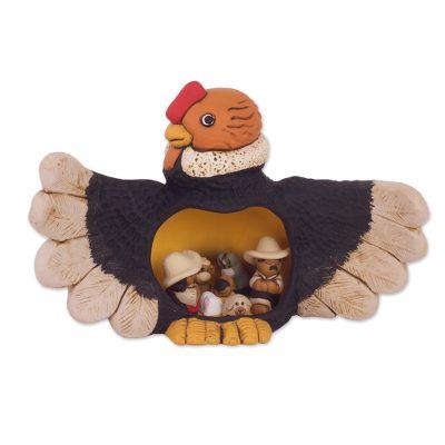 Condor Christmas,'Condor Theme Andean Christmas Nativity Scene in Ceramic'