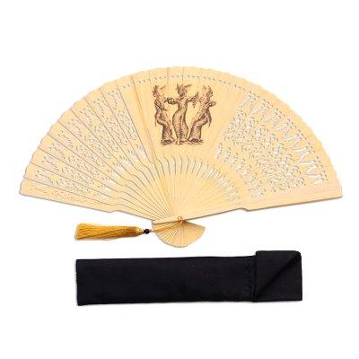 Legong Dance,'Dance-Themed Mahogany Wood Hand Fan ...