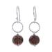Ring Shimmer,'Round Smoky Quartz Dangle Earrings Crafted in Thailand'