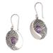 Enduring Soul,'Amethyst and Sterling Silver Dangle Earrings'