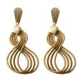 Glamorous Curves,'Brazilian Golden Grass Dangle Earrings with 18k Gold Plate'