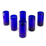 'Pure Cobalt' (set of 6) - Blue Handblown Glass Cocktail Drinkware