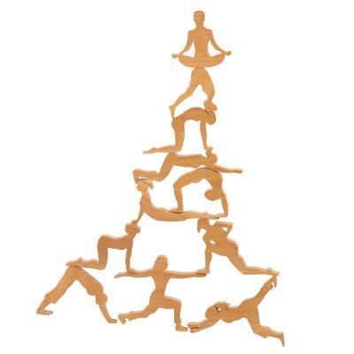 Yoga Tower,'Yoga Pose Teak Wood Puzzle'