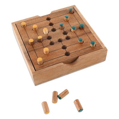 Strategy Square,'Hand Made Wood Pegs Board Game from Thailand'