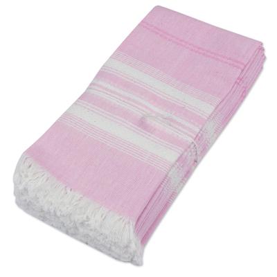 Rosy Inspiration,'Pink Striped 100% Cotton Napkins...