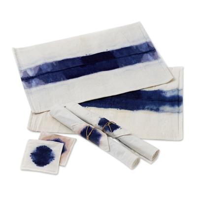 Indigo River,'Hand Crafted Placemats and Coasters (Set for 4)'