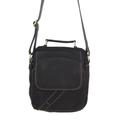 Voyager in Black,'Fair Trade Thai Black Leather Handcrafted Shoulder Bag'