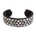 Striking Geometry,'Geometric Glass Beaded Cuff Bracelet from El Salvador'