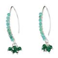 Dancing Gleam,'Amazonite Beaded Cluster Earrings from Thailand'