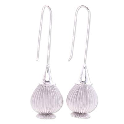 Near Dawn,'Hand Made Rhodium-Plated Drop Earrings'