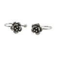 Garden Blossoms,'Handcrafted Sterling Silver Flower Ear Cuffs from Thailand'