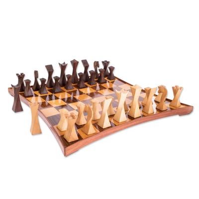 Elegant Diversion,'Modern Wood Chess Set'
