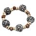 Dreams at Dusk,'Terracotta and Sese Wood Beaded Stretch Bracelet from Ghana'