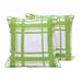 Green Skylight,'Screen Printed Green 100% Cotton Cushion Cover Pair India'