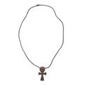 Akuaba Pride,'Ebony Wood Cultural Pendant Necklace from Ghana'