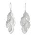 Fronds,'Thai Sterling Silver Dangle Earrings with Leaf Design'