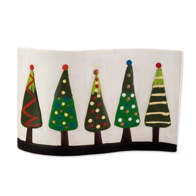 Enchanted by Christmas,'Ceramic Christmas Tree Decorative Accent from Peru'