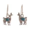 Andean Llama in Turquoise,'Peruvian Silver and Chrysocolla Llama Dangle Earrings'