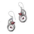 Hope Blooms,'Faceted Garnet Dangle Earrings Crafted in Bali'