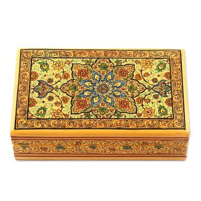 Floral Nobility,'Hand Painted Papier Mache Decorative Floral Box'