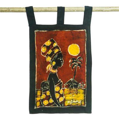 Mother Sun,'Traditional Cotton Wall Hanging of Mother and Child'