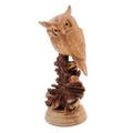 Perched Owl,'Jempinis Wood Owl Sculpture from Bali'